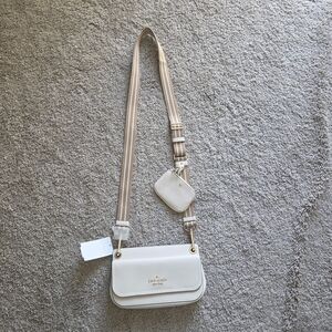 kate spade Cream Crossbody Bag with Adjustable Stripe Strap